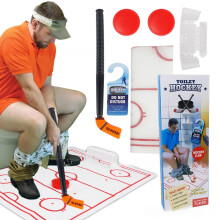 Toilet Hockey Mini Hockey Games Floor Gag Gifts for Men Adults Husband Funny Hockey Gift