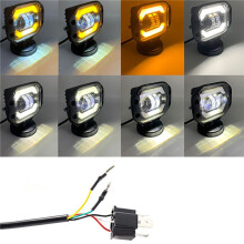 2pcs 5 Inch Car LED Work Lights Angel Eyes Square Spotlights Front Bumper Mesh Fog Lights Suitable for Wranglers