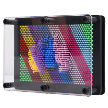3D Pin Art Sensorikspielzeug - Schwarze Basis, 17,5 x 12,5 cm Tischskulptur Geschenk