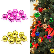 50pcs Colorful Metal Christmas Jingle Bells, 14mm Key Pendants