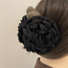 (Black, 12cm) Rose Hair Claw Barrettes - Stylish Hair Accessories