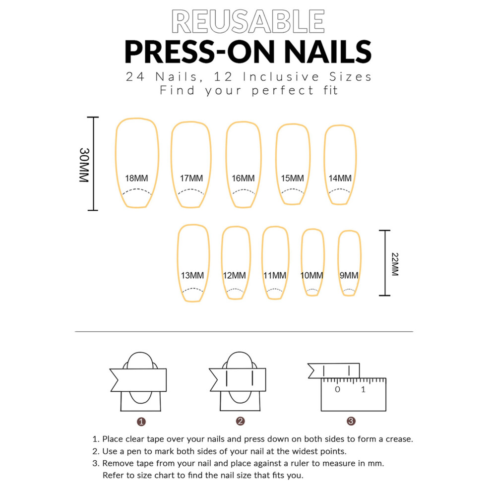 Dachuang Beauty White French Tip Ballerina False Nails - 50Pcs