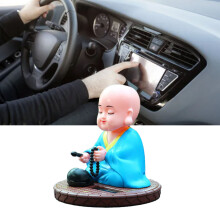 Little Monk Solar Buddha Ornament for Car & Home Decor Blue 120g