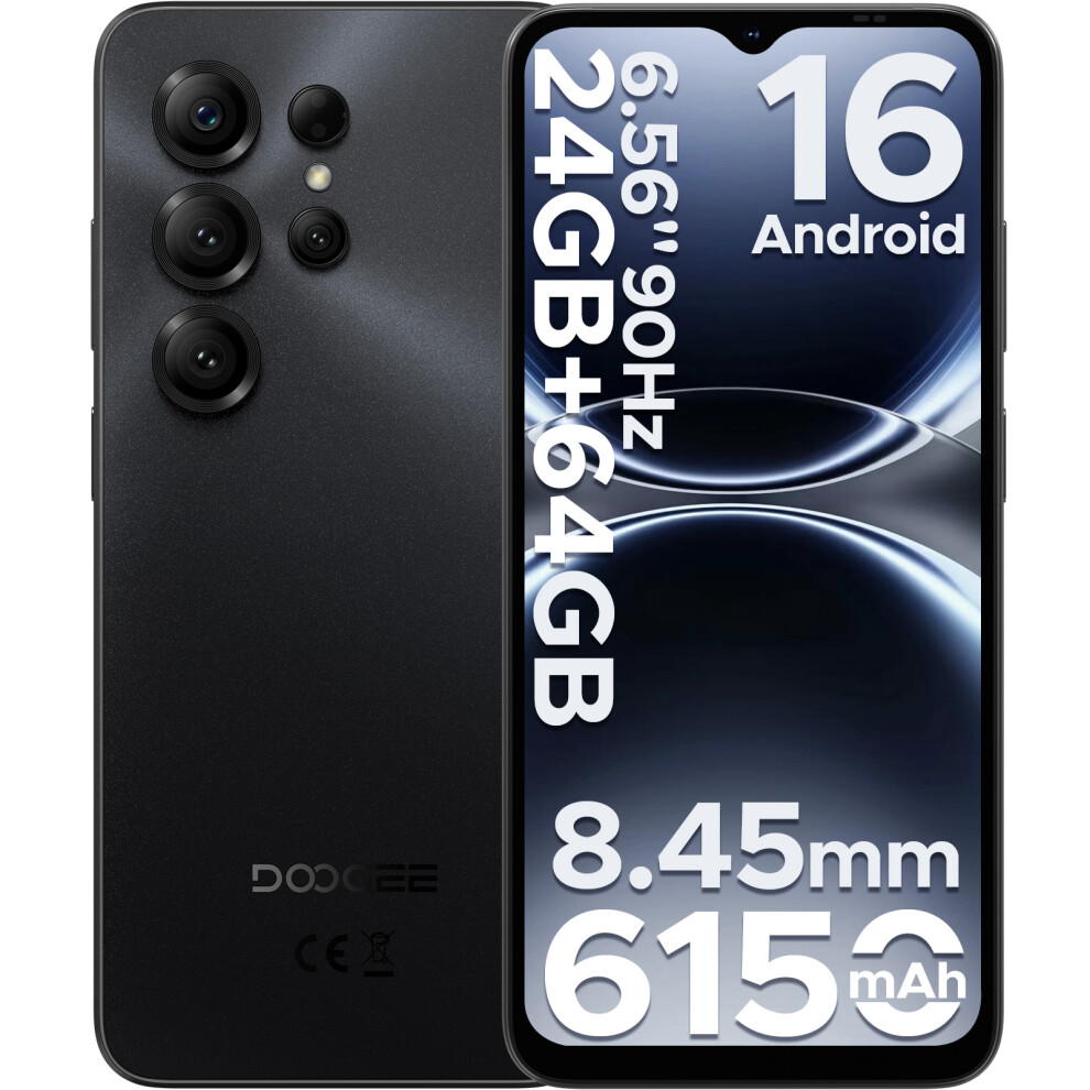 Doogee Note 56 X Mobile Phones, Android 16 Phone, 6150Mah, 6.56" Hd+ 90Hz, 24Gb, Octa Core, Dual Sim Unlocked Mobile Phone, 64Gb/2Tb Android Phones