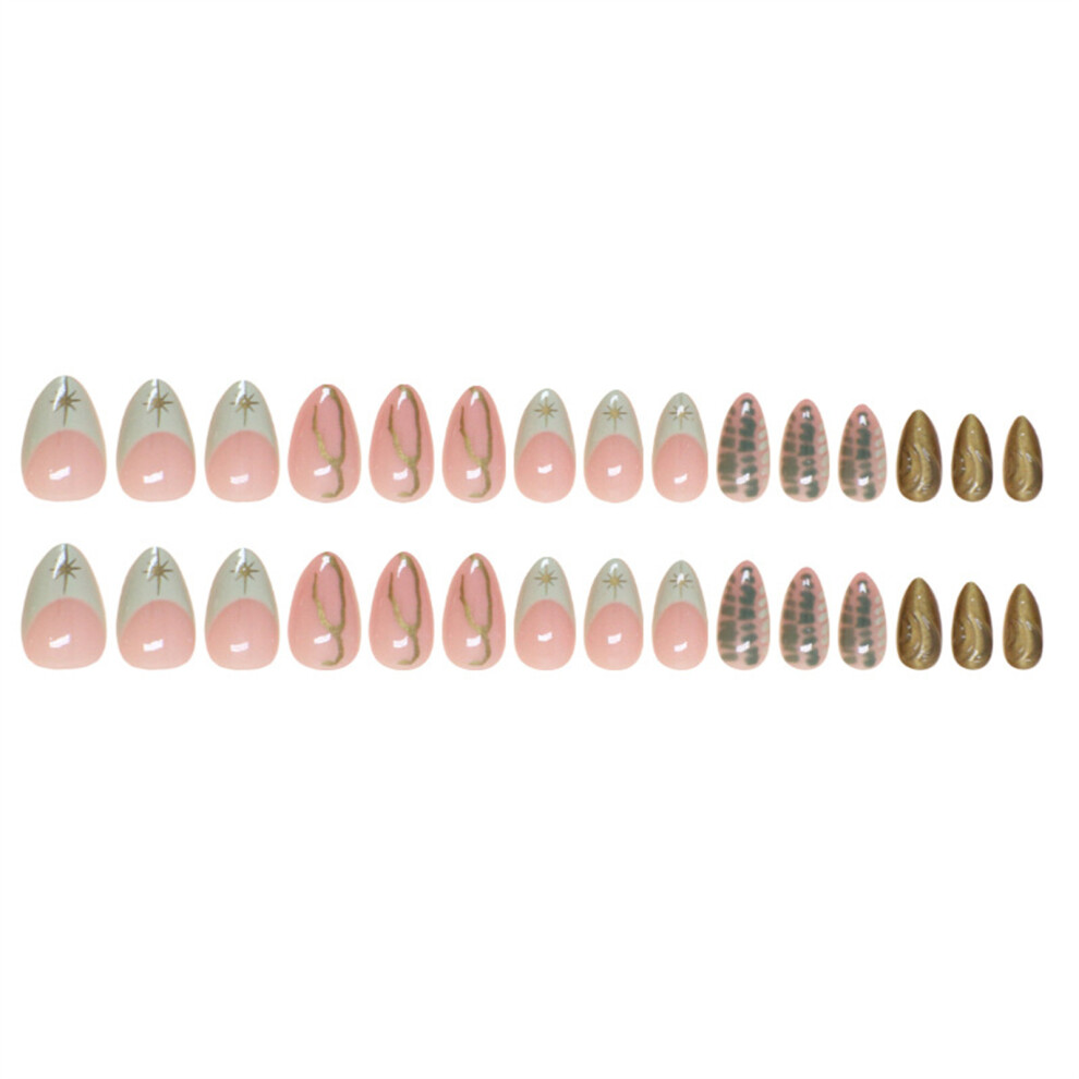 Dachuang Beauty 30Pcs Star French Nails, Eco Abs, Various Occasions