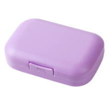 (Purple, L) Travel Soap Tray - Washable & Drainable