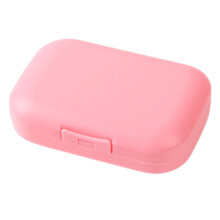 (Pink, L) Travel Soap Tray - Washable & Drainable