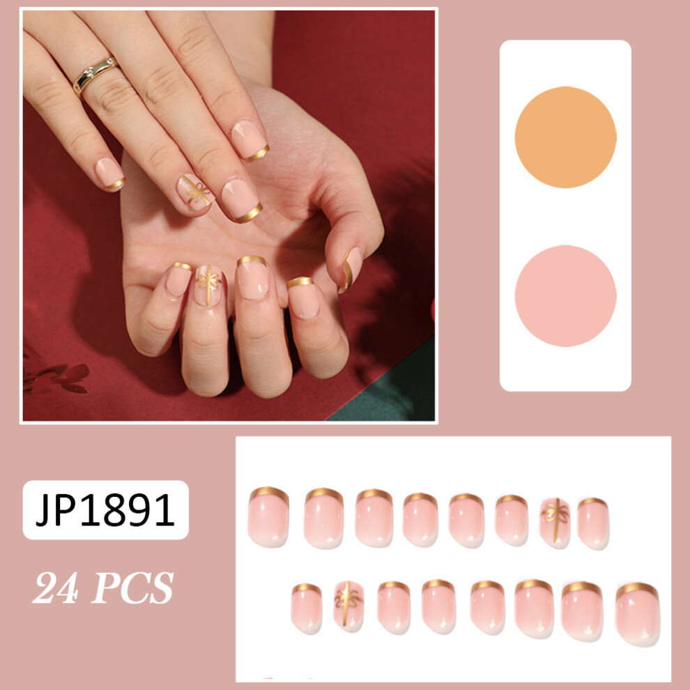Reach-Tools (Jelly Glue Model) Festive Gold French Press Nails For Women