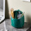 Desktop Trash Can S Green Plastic with Lid Mini 3