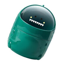 Desktop Trash Can S Green Plastic with Lid Mini