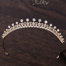 (Gold) Baroque Pearl Hair Crown for Party (50 chars)