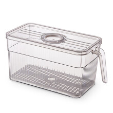 (Ash, L) Clear Plastic Fridge Bins for Veggies & Meat (50 chars)