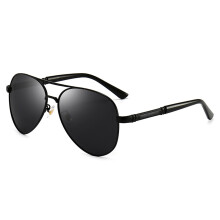(Black Frame Black Gray Film) Men\'s Metal Frame Sun Glasses for Streetwear
