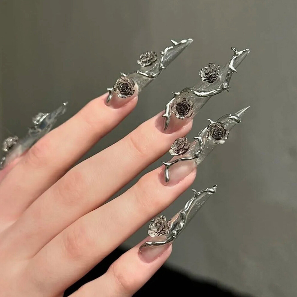 Dachuang Beauty (M) Long Pointed Odorless Fake Nails For Dress Matching