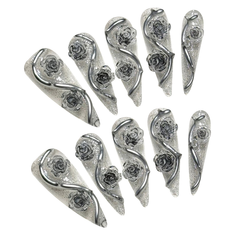Dachuang Beauty (S) Long Pointed Odorless Fake Nails For Dress Matching