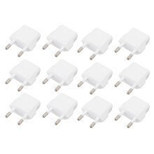 12 Stück europäischer Reise-Netzstecker-Adapter Kunststoffgehäuse EU-Konverter 124g