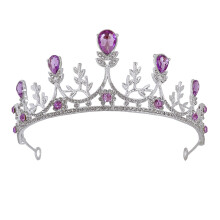 (Silver purple) Purple Crown for Girls Birthday Party