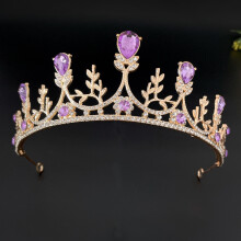 (Golden purple) Purple Crown for Girls Birthday Party