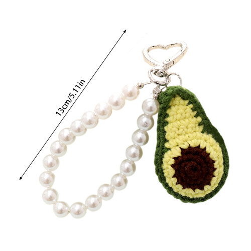(Avocado) Fruit Pearl Keychain - Cute Home Decor Gift
