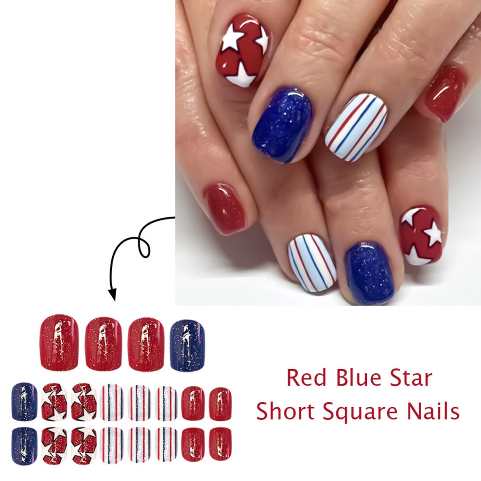 Dachuang Beauty Star Print Fake Nails - No Smell, Eco-Friendly