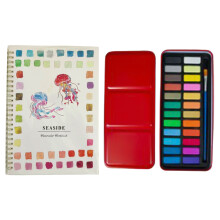 (Jellyfish, 24 Color Paints Book) Christmas Watercolor Set with Brush & Paints