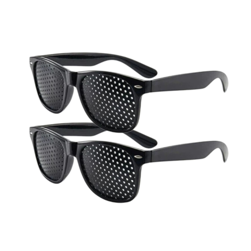 Black 2 Pcs Pinhole Glasses For Improving Vision, Unisex Eyesight Strengthening Pinhole Glasses
