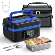 Boîte à lunch électrique sans fil pour adultes, chauffe-plats rechargeable avec batterie de 8000 mAh, idéale pour les voyages, la voitur