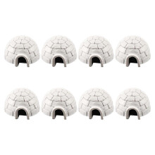 Iglo beeldjes set, ijshuis model, winterthema, kerstdecoratie, 3,80 x 3,80 x 2,20 cm, 8 stuks