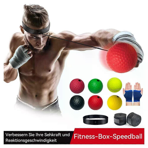 Ensemble de balles de réflexe de boxe - 2 balles d'entraînement avec bandeau ajustable, boxe 1
