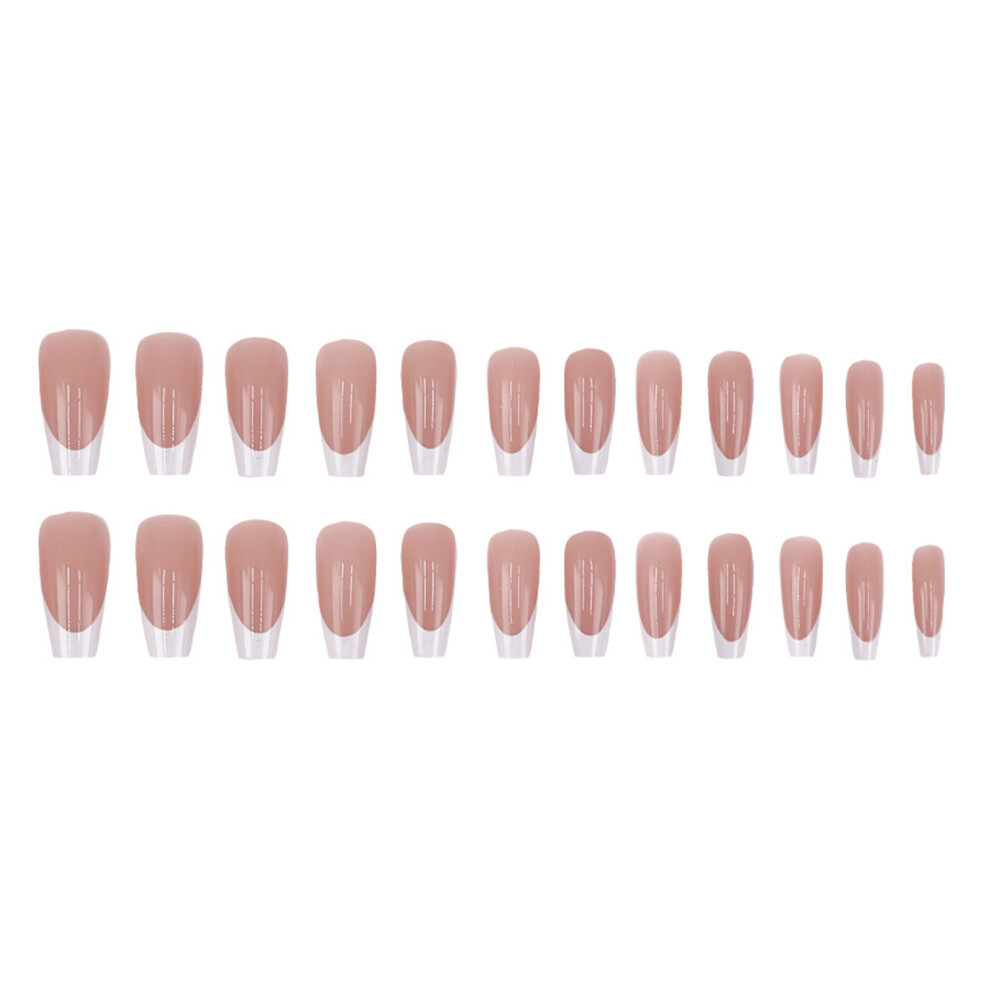 Creation-3C Stage French White Press-On Nails, Medium, Natural