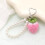 (Pink strawberries) Fruit Pearl Keychain - Cute Home Decor Gift 2