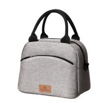 (Gray) Insulated Waterproof Lunch Bag for Work & Picnic