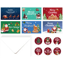 (Christmas card - A3 model (6 cards, 6 envelopes, 6) 6pcs Festive Christmas Cards w/ Envelopes