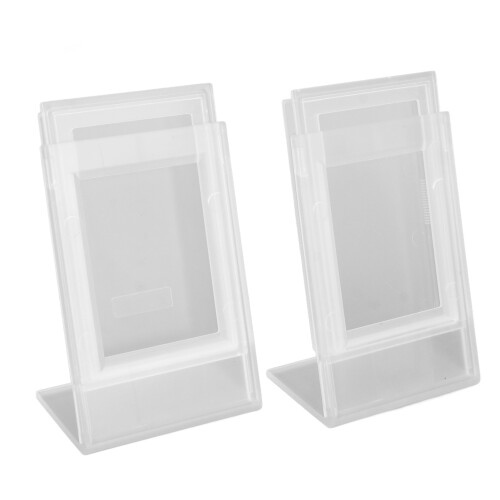 2pcs L-Shaped Photo Frame 9.6x4.3x6.8 Transparent