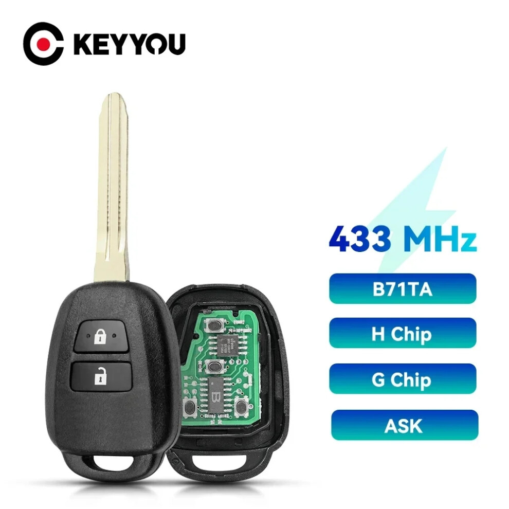 1Pcs Remote Car Key For Toyota Yaris Verso Rav4 2008 2009 2010 2015 With G H Chip Optional B71ta 89070-0D580 433Mhz 6935161635409