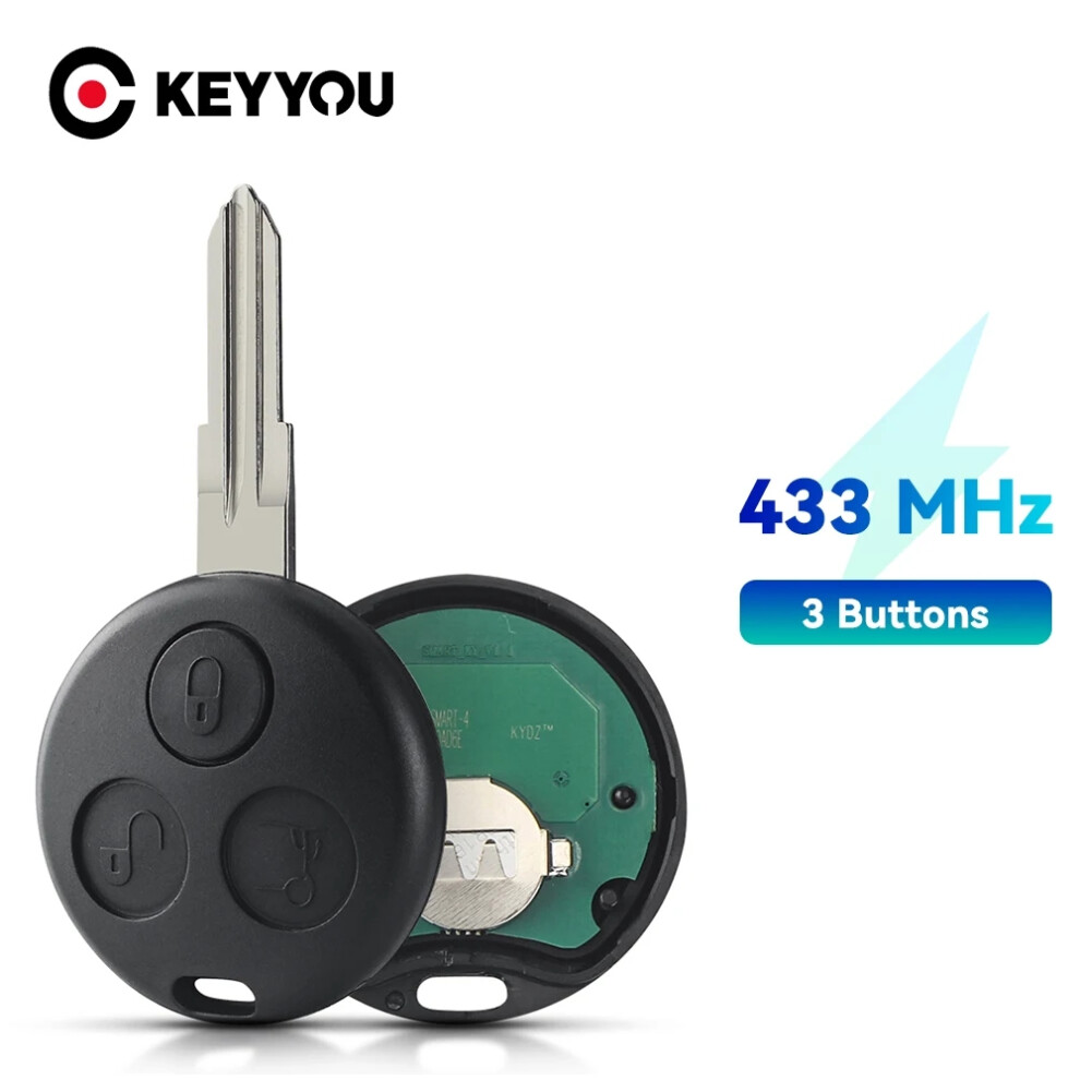 1Pcs Remote Car Key For Mercedes Benz Smart Key Fortwo 450 Forfour Roadster Chiave 433Mhz Remote Auto Key Fob 6935161635362