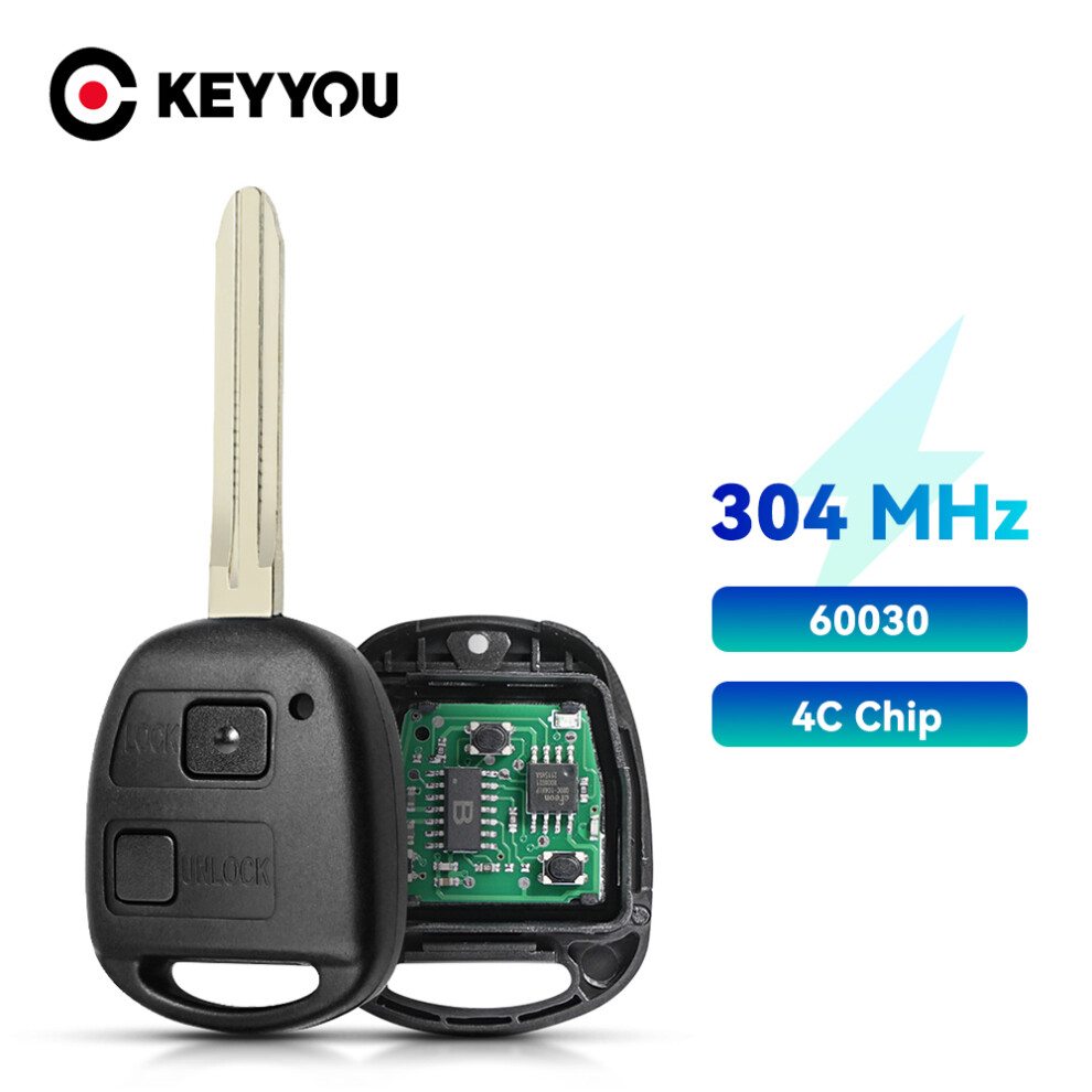 304Mhz 4C Chip Smart Remote Card Key For Toyota Corolla Rav4 Avensis Tarago Landcruiser 1998-2007 Toy43 Blade 60030 6935161642940