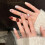 (S) Flower Printed Fake Nails for Stage Wear 5