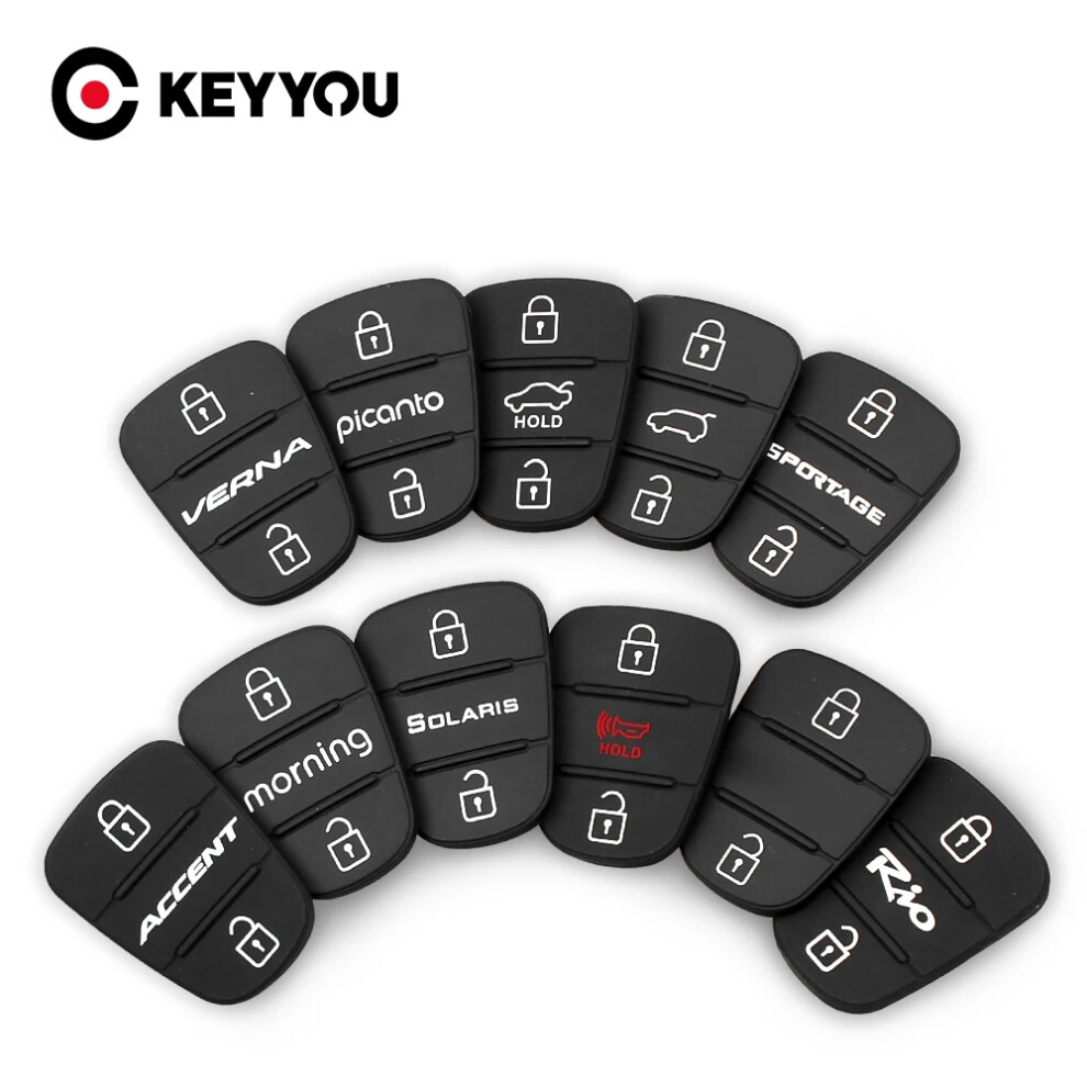 2Pcs Remote Car Key Shell Rubber Button Pad For Kia K2 K5 Rio Verna For Hyundai I30 Ix35 Solaris Accent Sportage Hold 6935161639919