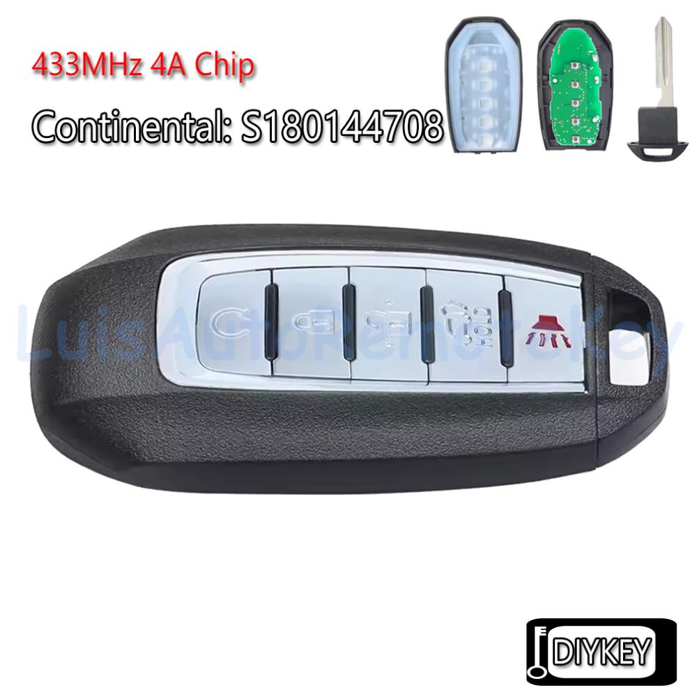 5 Buttons Smart Remote Key Fob 433Mhz 4A Chip For Infiniti Q50 Q60 Qx60 2019 2020 2021 Continental: S180144708, Fcc Id: Kr5txn7 6935161647037