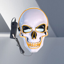 LED Skull Face Cover Halloween Cosplay Glow Mask with 3 Lighting Modes