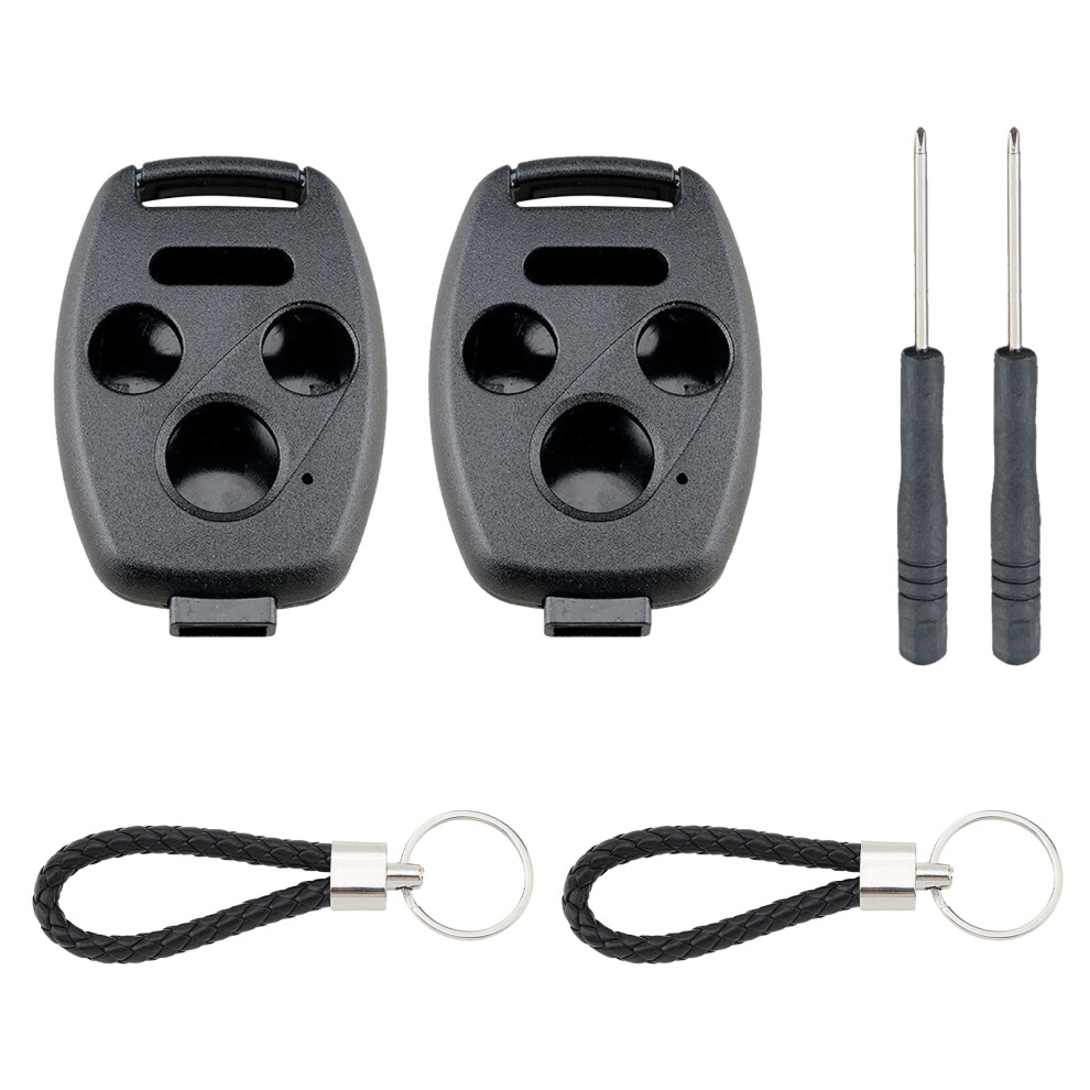 2Pcs 4 Buttons Car Remote Key Shell Case Fit For Honda Accord Civic Ex Car Key Fob Case Cover With Key Chain Screwdriver 6935161639148