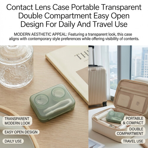Travel Contact Lens Case, Dual Compartment, Easy Open 2
