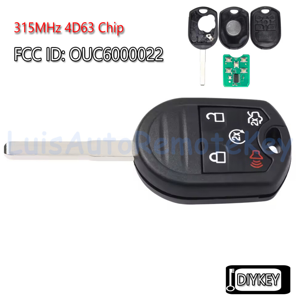 5 Buttons Remote Car Key Fob 315Mhz 4D63 Chip For Ford Edge Escape Taurus X Expedition Explorer 2007-2017 Fcc Id: Oucd6000022 6935161646849