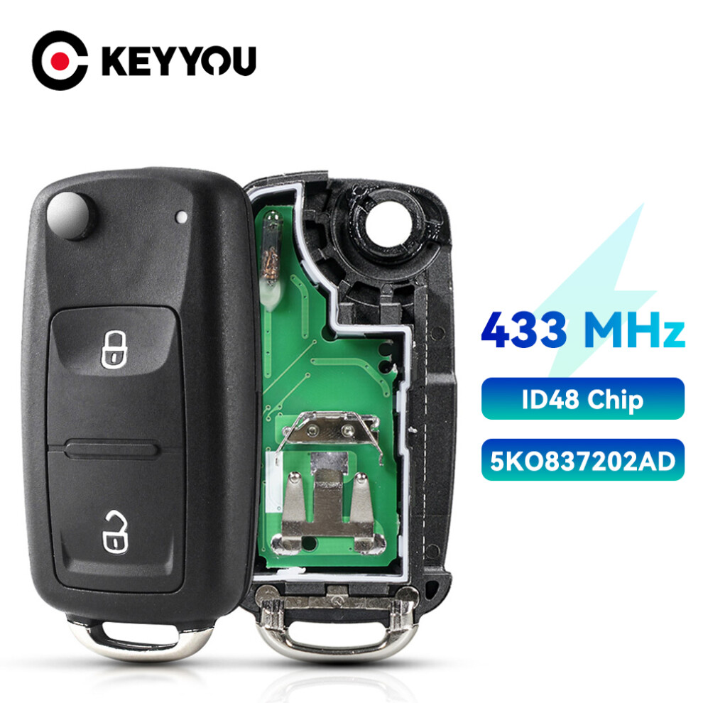 2Btn Flip Remote 5K0 837 202 Ad Car Key 434Mhz Id48 For Volkswagen For Vw Amarok Transporter Multlvan Caravelle 2016-2019 6935161638813