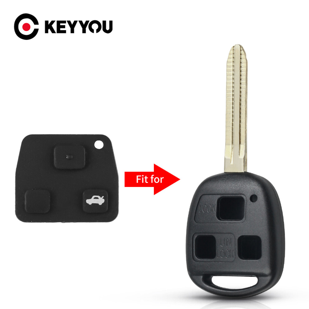 20X For Toyota Avensis Corolla Camry Yaris Prado For Lexus Rav4 Replacement Car Key Fob Silicon Rubber 3 Button Pad 6935161638523