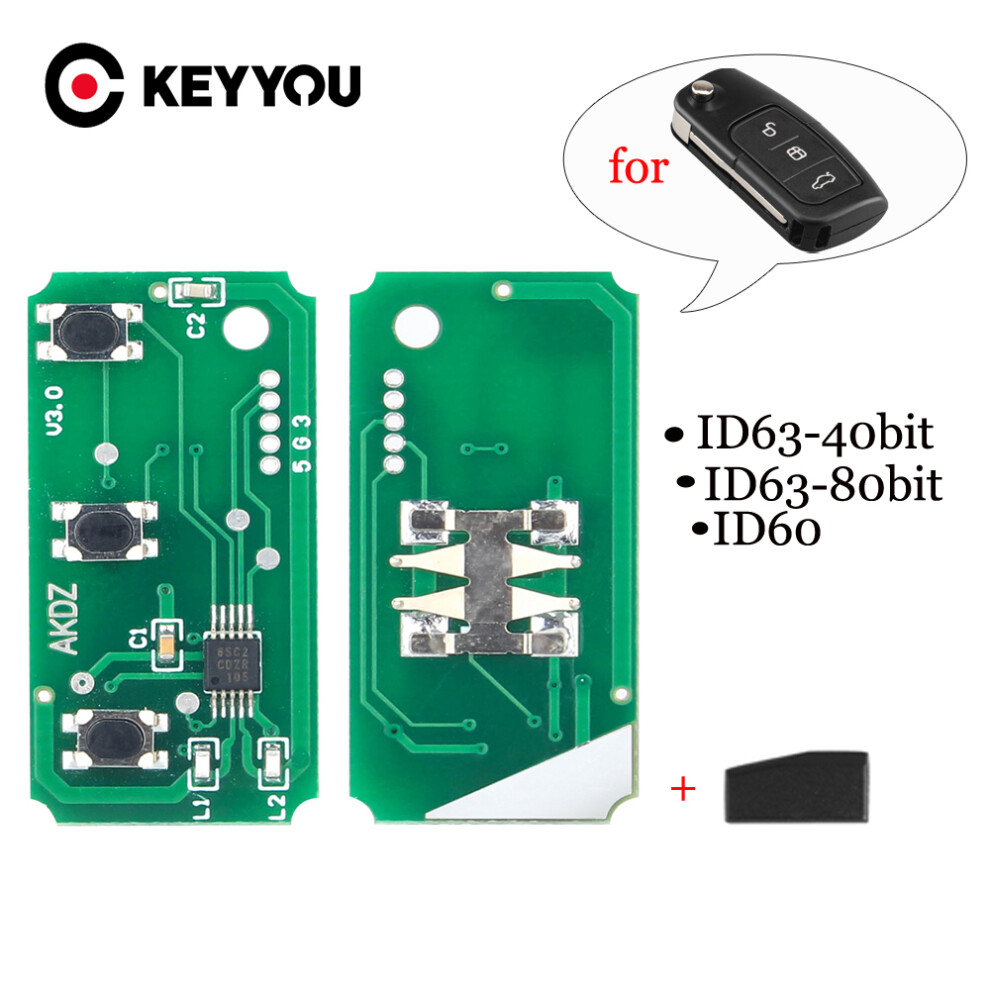 433Mhz Remote Key Electronic Circuit Board For Ford Fiesta Focus 2 Ecosport Kuga Escape C Max Ka Fob No Id60 4D63 Chip 6935161645767