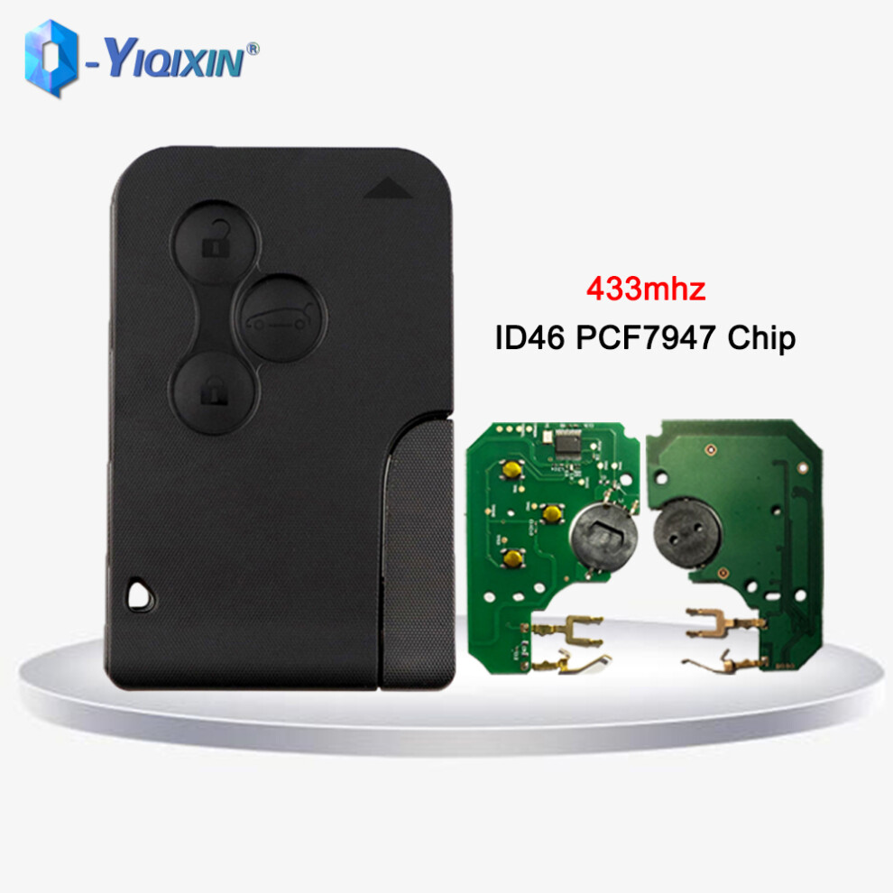 433Mhz Remote Car Key For Renault Megane 2 3 Ii Scenic Ii Grand Clio Logan Smart Card Fob Id46 Pcf7947 Chip Uncut Blade No Logo 6935161645750