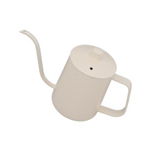 600ml Stainless Steel Pour Over Coffee Kettle, White with Gooseneck Spout