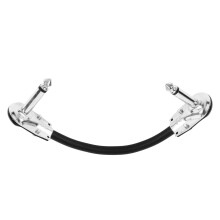 Guitar Effect Pedal Cable 15cm PVC Flat Head Silver Noise Reduction Cord